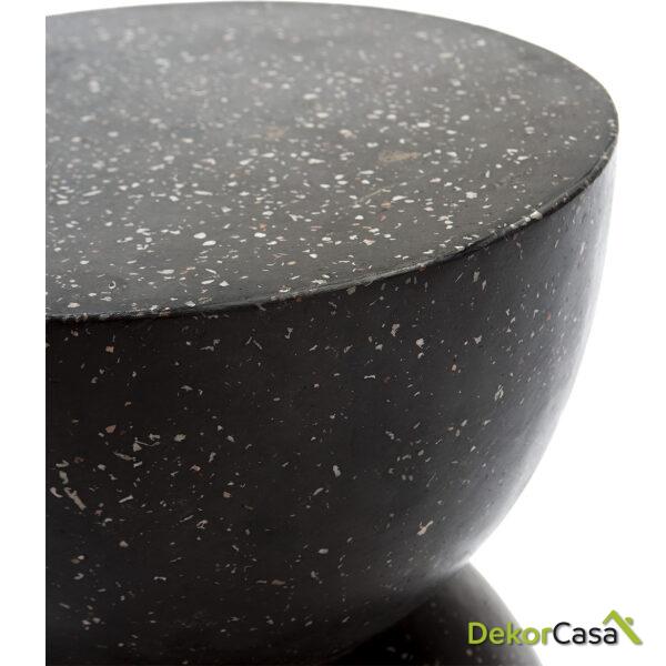 Taburete 40X40X46 Terrazo Negro