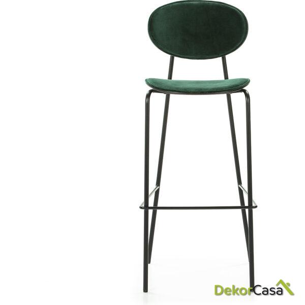 Taburete 42X51X107 Metal Negro/Abs Negro/Terciopelo Verde