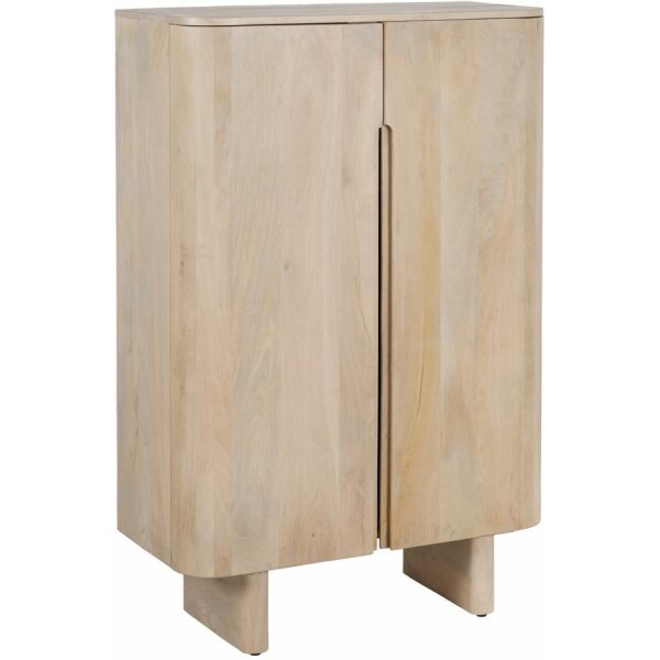 Armario Blanco Madera De Mango Salón 90 X 40 X 138 Cm