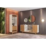 Buffet grenoble 4 puertas cristal roble y blanco roto 180 cms 2 jpg