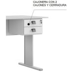 Cajonera work a200 fija 2 cajones guias metalicas cerradura platino png