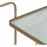 Camarera Ruedas Oro Metal-Cristal 61 X 40 X 70 Cm