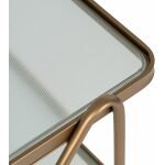 Camarera Ruedas Oro Metal-Cristal 61 X 40 X 70 Cm