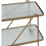 Camarera Ruedas Oro Metal-Cristal 61 X 40 X 70 Cm