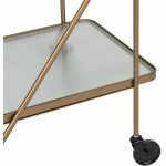 Camarera Ruedas Oro Metal-Cristal 61 X 40 X 70 Cm