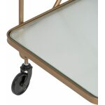 Camarera Ruedas Oro Metal-Cristal 61 X 40 X 70 Cm