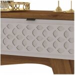 Consola isis mdp matte y blanco roto 136 x 38 cms 1 jpg