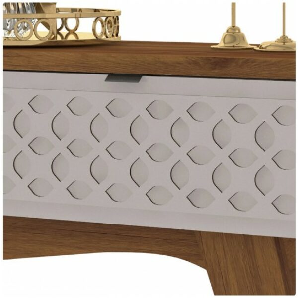 Consola isis mdp matte y blanco roto 136 x 38 cms 1 jpg