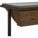 Consola Natural-Negro Madera-Metal 134 X 32 X 83 Cm