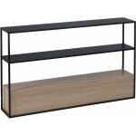 Consola Negro-Natural Dm-Metal 122,50 X 22,50 X 75 Cm