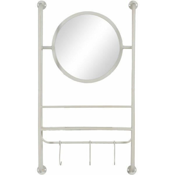 Espejo Estante Blanco Metal-Cristal 42,50 X 12 X 72,50 Cm