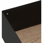 Estantería Negro-Marrón Metal-Madera 60 X 12 X 15 Cm