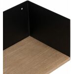 Estantería Negro-Marrón Metal-Madera 60 X 12 X 15 Cm