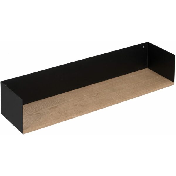 Estantería Negro-Marrón Metal-Madera 60 X 12 X 15 Cm