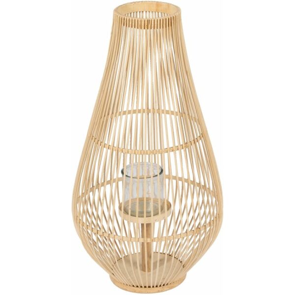 Farol Portavelas Natural Bambú 35 X 35 X 66 Cm