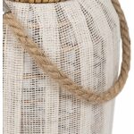 Farol Portavelas Natural-Beige Bambú 20 X 20 X 33 Cm