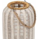 Farol Portavelas Natural-Beige Bambú 22 X 22 X 38 Cm