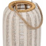 Farol Portavelas Natural-Beige Bambú 25 X 25 X 45 Cm