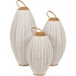 Farol Portavelas Natural-Beige Bambú 36 X 36 X 56 Cm