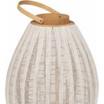 Farol Portavelas Natural-Beige Bambú 36 X 36 X 56 Cm