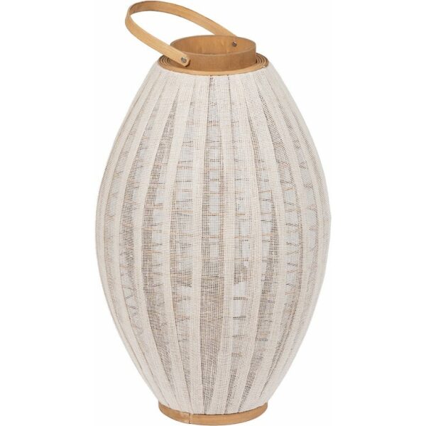 Farol Portavelas Natural-Beige Bambú 36 X 36 X 56 Cm