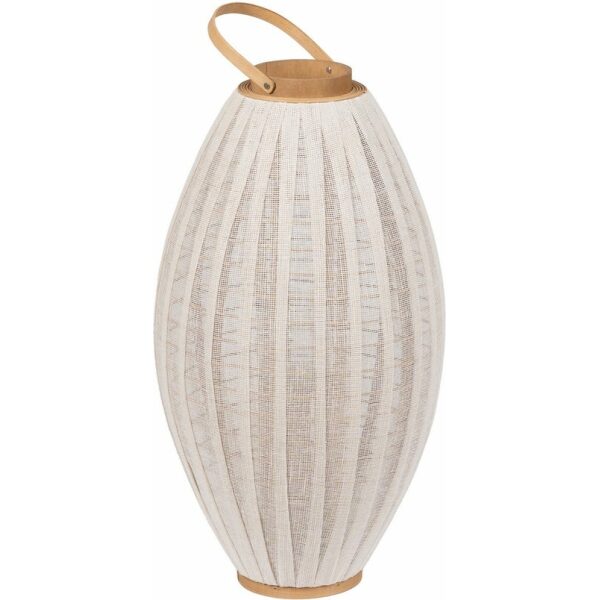 Farol Portavelas Natural-Beige Bambú 38 X 38 X 70 Cm