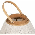 Farol Portavelas Natural-Beige Bambú 40 X 40 X 83 Cm