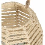 Farol Portavelas Natural Papel-Metal 18 X 18 X 20,50 Cm