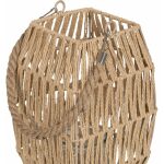 Farol Portavelas Natural Papel-Metal 18,50 X 18,50 X 36 Cm