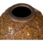 Jarrón Marrón Cerámica Decoración 16,50 X 16,50 X 16 Cm