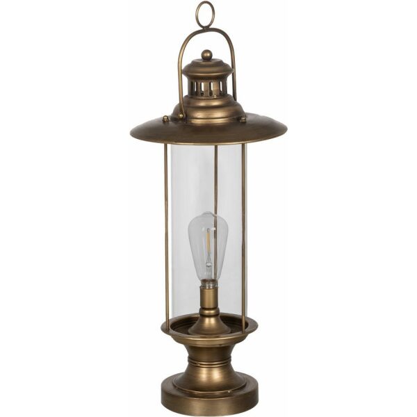 Lampara Farol Oro Metal Decoración 27 X 27 X 58 Cm