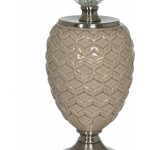 Lámpara Mesa Beige-Plata Cerámica-Metal 31,50 X 31,50 X 53 C