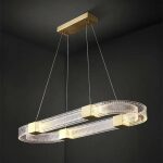 Lampara tissa colgante metal dorada acrilica led 2 jpg