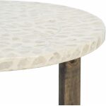 Mesa Auxiliar Beige-Marrón Nácar-Mdf 40 X 40 X 45 Cm