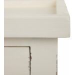 Mesa Auxiliar Blanco Roto Madera Mindi 72 X 47 X 77 Cm