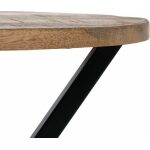 Mesa Auxiliar Natural Madera-Metal Salón 43 X 43 X 49 Cm