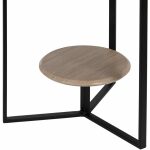 Mesa Auxiliar Negro-Natural Dm-Metal 45 X 45 X 50 Cm