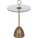 Mesa Auxiliar Oro Metal-Cristal 40 X 40 X 66 Cm