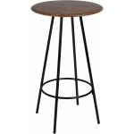 Mesa Bar Marrón-Negro Madera-Metal 60 X 60 X 105 Cm