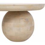 Mesa Centro Blanco Madera De Mango Salón 107 X 71 X 38 Cm