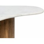 Mesa Centro Blanco-Natural Mármol/Madera 135 X 80 X 35 Cm