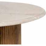 Mesa Centro Natural-Crema Mármol/Madera 76 X 76 X 45 Cm