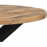 Mesa Centro Natural-Negro Madera-Hierro 80 X 80 X 45 Cm