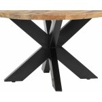 Mesa Centro Natural-Negro Madera-Hierro 80 X 80 X 45 Cm