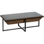 Mesa Centro Natural-Negro Madera-Metal 120 X 60 X 43,50 Cm