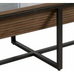 Mesa Centro Natural-Negro Madera-Metal 120 X 60 X 43,50 Cm