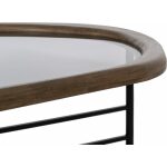 Mesa Centro Natural-Negro Madera-Metal 120 X 69 X 33 Cm