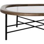 Mesa Centro Natural-Negro Madera-Metal 120 X 69 X 33 Cm