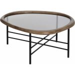 Mesa Centro Natural-Negro Madera-Metal 76 X 81 X 38 Cm