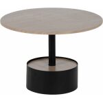 Mesa Centro Negro-Natural Dm-Metal 65 X 65 X 37,50 Cm